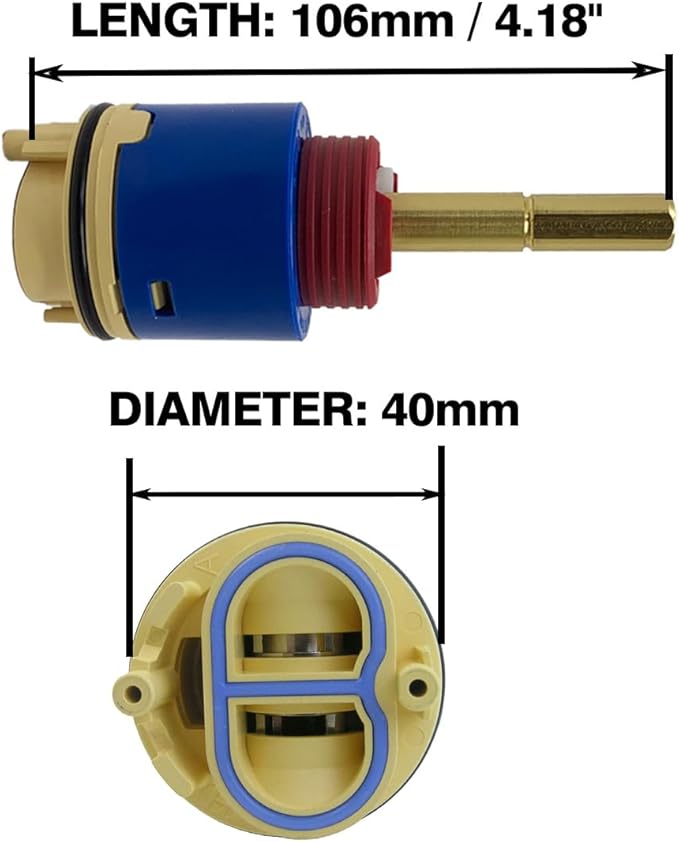 Replacement Danco 10670 Faucet Cartridge, 4.25" Extended Shank of JH02BJ, HainYo HL-40 Pressure Balance Ceramic Cartridge for Use With Aqua source/Glacier Bay Single Handle Faucets