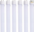 6pcs 2FT 10W T8 Tube Light White Daylight 6000k T8 LED Bulbs Household Lights Ballast Bypass G13 Base 2 Foot Milky Cover Fluorescent Tube lamp Replacement AC100-277V(2ft 10w, 6 Pack)