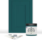 ALL-IN-ONE Paint, Durable cabinet and furniture paint. Built in primer and top coat, no sanding needed. Includes our 30 featured color card - Capri (green teal), 8oz Sample