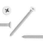 QISHENG White Head 100 PCS #4x5/8(0.625 inch) Stainless Steel Phillips Flat Head Wood Screws,Stainless Steel 18-8 A2(304) Screw