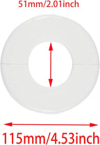 2 Pack Wall Split Flange ABS Round Escutcheon Plate for 2.0"/ 51mm Diameter Pipe Faucet Decoration Accessories (White)