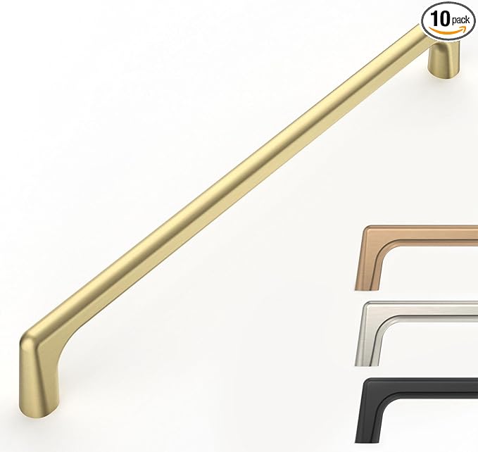 10 Pack Brushed Gold Cabinet Pulls 7.5 Inch Kitchen Cabinet Handles Cabinet Hardware Kitchen Handles for Cabinets Cupboard Handles Gold Dresser Pulls Drawer Handle