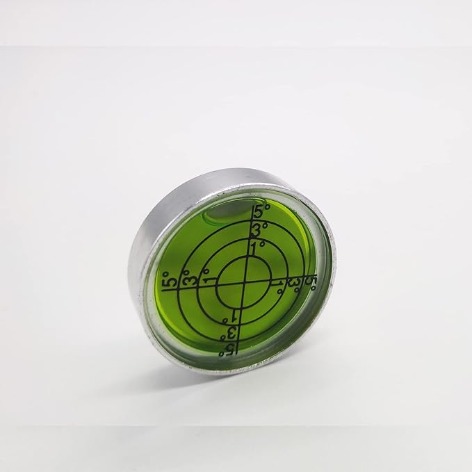 Aluminium High Precision Horizontal Leveler Bead Bubble Level Tool Circle Round Diameter 1.2 Inch 30mm (Silver,Green)
