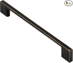 Alzassbg 5 Pack Oil Rubbed Bronze Cabinet Pulls, 7-1/2 Inch(192mm) Hole Centers Rectangle Cabinet Handles Kitchen Pulls for Drawers and Cabinets AL3051ORB