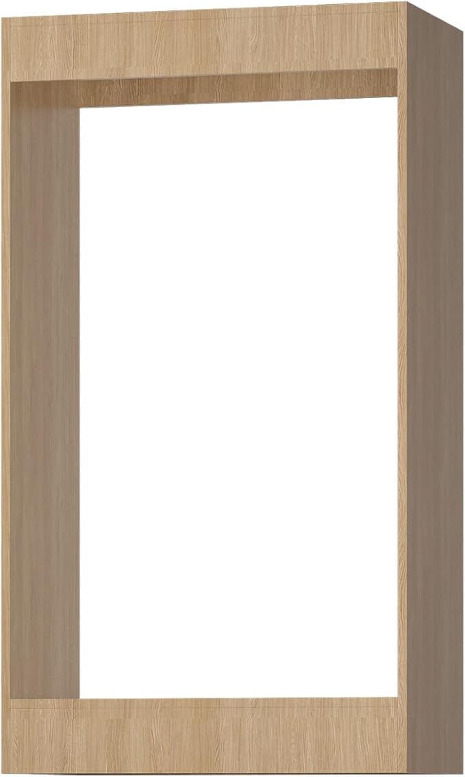 Double Hanging Closet Unit, Modular System Organizer With Storage for Walk-In Closets, Clothing Rack Wardrobe for Hanging Clothes, Bedroom, Wood, 31.5"W