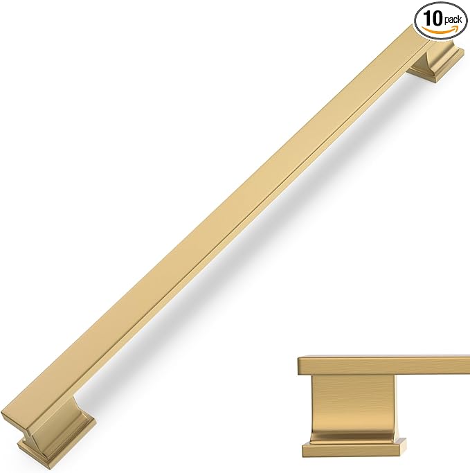 COTYKILEY 10 Pack 12.6 Inch(320mm) Champagne Bronze Cabinet Handles Gold Kitchen Cabinet Pulls Cabinet Door Handles Kitchen Cabinet Hardware