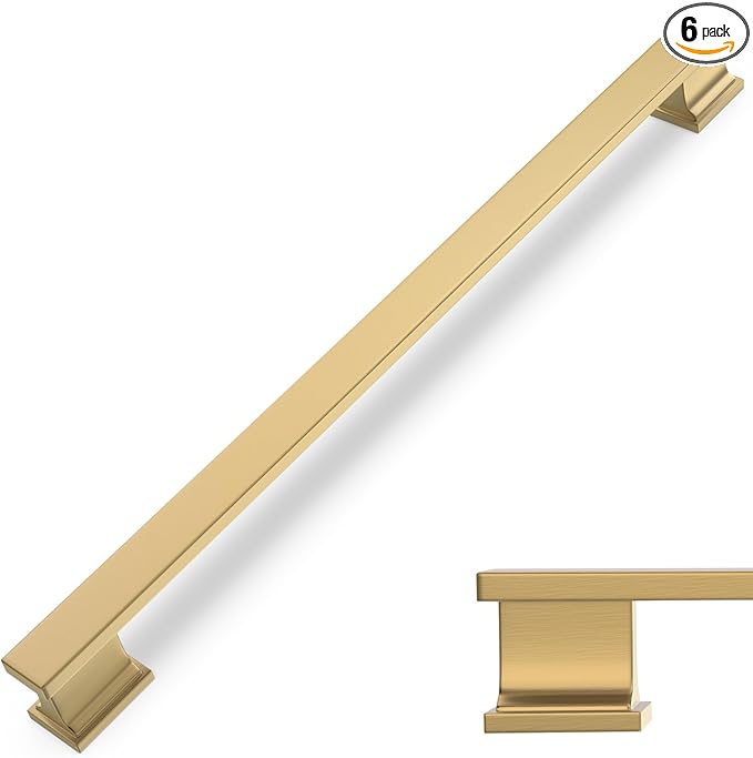 COTYKILEY 6 Pack 10 Inch(256mm) Champagne Bronze Cabinet Handles Gold Kitchen Cabinet Pulls Cabinet Door Handles Kitchen Cabinet Hardware