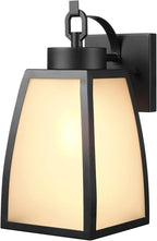 GLOBE Electric 60000166 1-Light Outdoor Wall Sconce, Matte Black, Frosted Glass