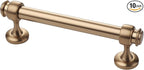 Alzassbg 10 Pack Champagne Bronze Cabinet Pulls, 4 Inch(102mm) Hole Centers Cabinet Handles Kitchen Hardware Straight Bar for Cabinets and Drawer AL3082BRG