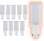GoodBulb 10 Watt Horizontal LED Plug-in Light Bulbs Type B 4 Pin G24Q Base 5000K Daylight High Output 1000 Lumens Car Dealership Lighting 10 Pack