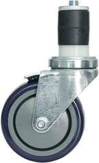 MySit 4 inch Work Table Caster Wheels for Commercial Kitchen Prep Tables, Expanding Stem Casters Set of 4 with Locking Brakes Fit Both 1-1/2" and 1-5/8" Leg Tube Adapter for Stainless Steel Worktable