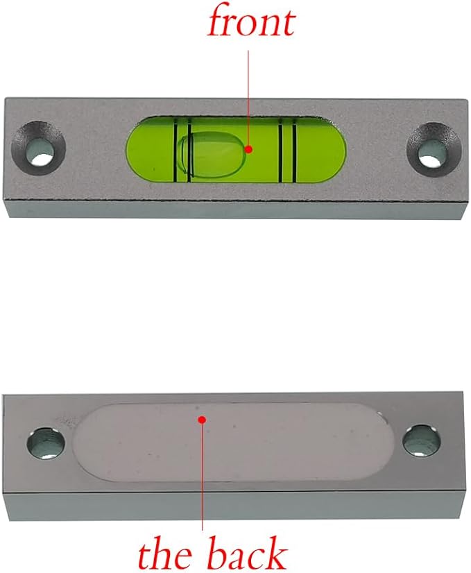 Aluminum alloy small bar level, square horizontal bubble, water level ruler, installation hole adjustable head (66 * 15 * 14mm)