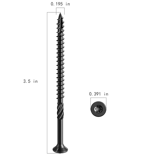#10 * 3-1/2" Black Deck Screws, (117pcs) 2 lbs.Exterior Wood Screws, Rust Resistant epoxy Coated, Bronze, T25 Star Bit