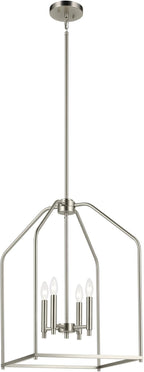 Kichler Madden 25.5" 4 Light Pendant in Brushed Nickel, Soft Modern Fixture, for an Entryway, Breakfast Nook, Laundry Room, (25.5" x 16"), 52722NI