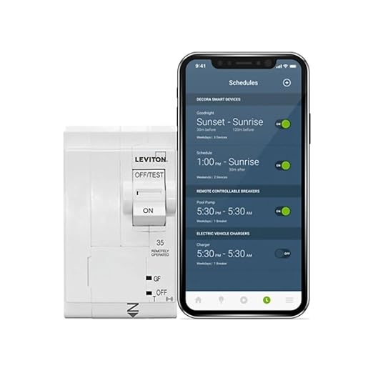 Leviton 2nd Gen Smart Circuit Breaker with Remote Control, GFCI, 2-Pole 35 Amp, 120/240-Volt and 120/208-Volt, 10kA Interrupt Rating, LB235-GST