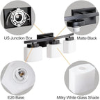 3-Light Bathroom Vanity Light Fixture Over Mirror, Modern Matte Black Vanity Lights with Milky Glass Shade, 23 inches Vanity Lighting Fixtures for Bathroom Lighting