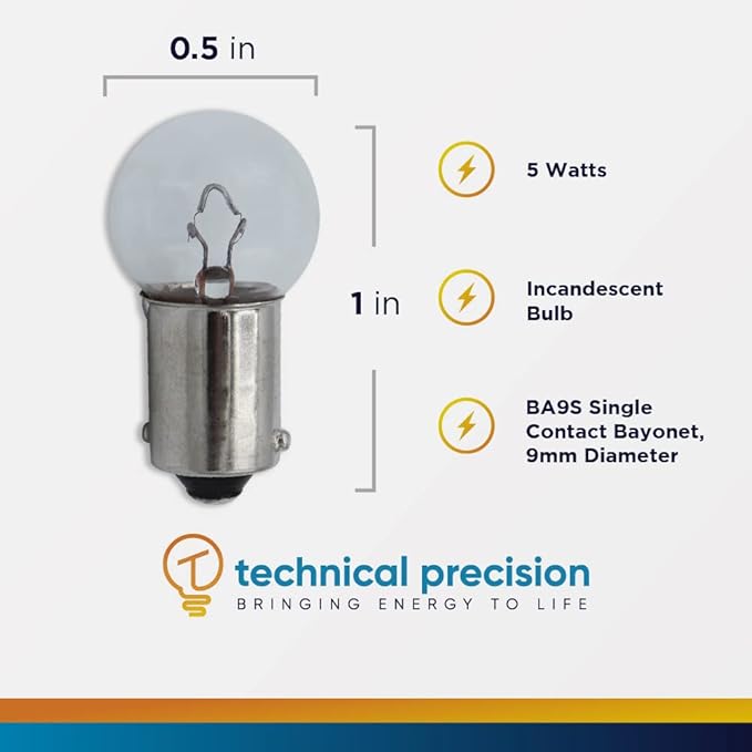 Replacement for Hosobuchi 4-6V 5W Low Voltage Incandescent Light Bulb by Technical Precision - 1.2A SCB G4 with BA9S Single Contact Bayonet Base - 1 Pack