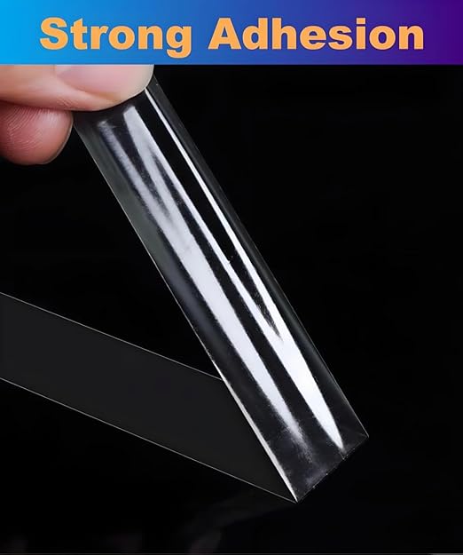 Ultra-Thin Double Sided Adhesive Tape 1.5Inch x 66Ft Transparent Sticky Tape for Making DIY Crafts, Paste Photo, Scrapbook, Gift Wrap, Rug Fixed, Woodworker, Fashion Clothing, Wall Decor, Cat Training