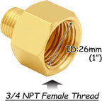 3PCS Brass 3/4" NPT Female to 1/2" NPT Male Thread, Reducer Adapter, Hex Reducing Pipe Fitting Coupler Nipple Connector for Water/Oil/Gas