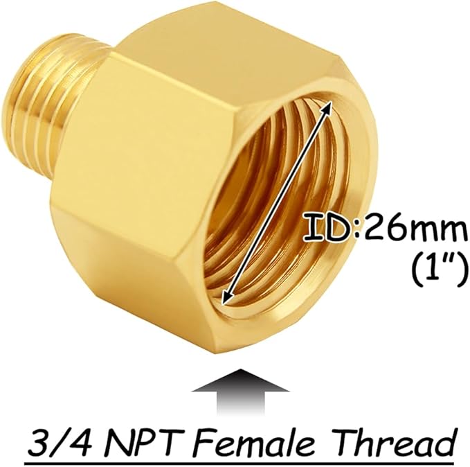 3PCS Brass 3/4" NPT Female to 1/2" NPT Male Thread, Reducer Adapter, Hex Reducing Pipe Fitting Coupler Nipple Connector for Water/Oil/Gas