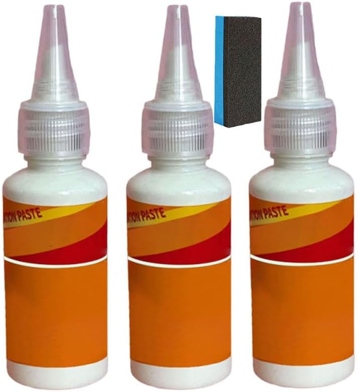 60ml Heavy Chrome Metal Polish Cream with Sponge,Multi-Purpose Stainless Steel Hardware Heavy Polish Renovation and Restoration Paste (3PCS)