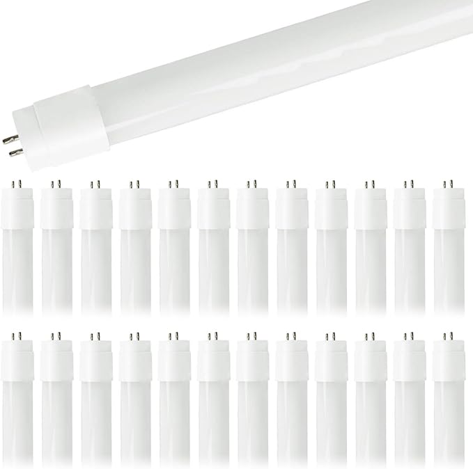 GoodBulb 4 Foot LED Tube 17 Watt T8 Medium Bi-Pin Base 5000K Cool White High Output 2200 Lumens 80 CRI Type B Direct Wire Car Dealership Lighting 25 Pack