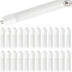GoodBulb 4-ft T8 LED Tube Lights, 12-Watt (32W Equivalent) 4000K Cool White, 1800-Lumens, 80 CRI, Type A+B Hybrid (Pack of 25)