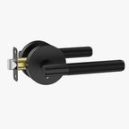 Asidrama 1 Pack Privacy Door Handles, Door Lever with Door Knobs Indoor for Bedroom or Bathroom, Heavy Duty Black Door Handles Interior with Locks for Left Right Sided Doors