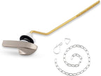 iFealClear Universal Brass Toilet Handle Replacement Kit, Side/Angle Mount Toilet Flush Handle Compatible with Kohler K-GP30324-CP/TOTO/American Standard, Stainless Steel Flapper Chain, Brushed Nickel