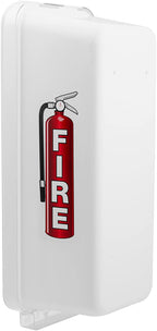 PRO&Family Fire Extinguisher Cabinet (1, White with Clear Pull-Cover, 10 lb)