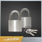 LanuBe 304 Stainless Steel Keyed Alike Padlocks for Outdoor use, Pin Tumbler Padlock, 2 inch Wide Body, Stainless Steel Body Normal Shackle, Pack of 2