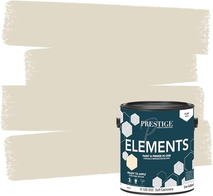 PRESTIGE Paints Elements Interior Paint and Primer in One, Flat, 1 Gallon, Soft Cashmere