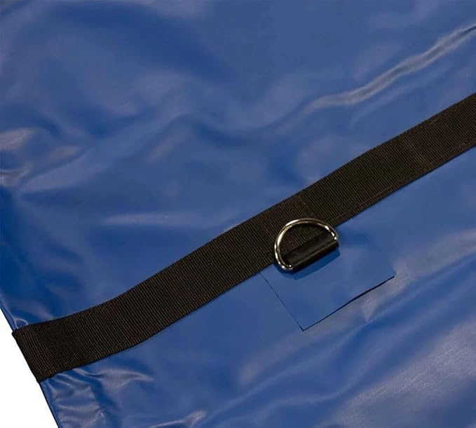 Mytee Products 24' x 27' Flatbed Trailer Lumber Tarp with 8 FT Drop - Heavy Duty Blue 18 Oz Vinyl Waterproof Tarp for Truck/Trailers to Protect Cargo from Wind, Rain, Snow, and Sun