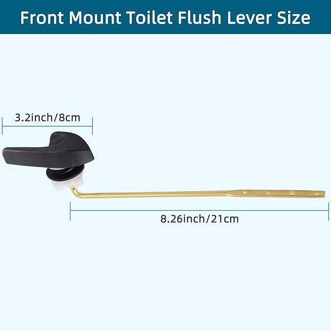Universal Metal Front Mount Toilet Handle Replacement Kit Compatible with Kohler Toilet Tank Parts, Toilet Flush Lever Handle with Flapper Chains, Oil Rubbed Bronze