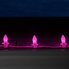 Wintergreen Lighting 25 Pack OptiCore C7 Pink Smooth Finish LED Christmas Light Bulbs, Heavy Duty E12 Base Outdoor Christmas Lights Replacement Bulbs, Valentine’s Day Lights