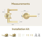 Mega Handles Ronn Entrance Entry Lever Door Handle Heavy Duty Round Locking Lever Set for Left or Right-Handed Doors, Interior/Exterior Door Levers - Satin Brass (2 Pack) Keyed Alike