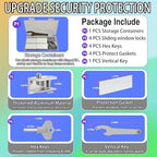 Window Locks,4 Sets Sliding Window Locks with Key, Window Locks for Up and Down Windows,Easy to Install Vertical & Horizontal Window Security Locks,Adjustable Aluminum Window Stopper Lock(Silver)