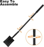 Small Square Shovel 43.3Inches Small Shovel with Metal Handle Garden Tool for Camping Farming Gardening Digging, Black