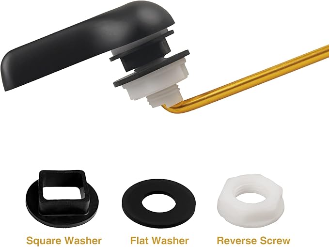 Toilet Handle Replacement Kit, 2-Pack Toilet Lever Flush Handle, Toilet Flusher Handle Lever with Stainless Steel Flapper Chain, Front Mount Toilet Trip Levers Fit for Most Toilet Tanks, Matte Black