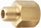Brass Pipe Fitting, Adapter, 1/8 Inch NPT Male Pipe x 1/4 Inch NPT Female Pipe, Pack of 5