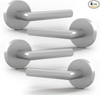 Mega Handles Ronn Dummy Door Handles - 4 Pack Heavy Duty Chrome Door Handles, Non-Turning Door Handle for Closet & French Doors, Single Side, Fits All Standard Doors - Polished Chrome