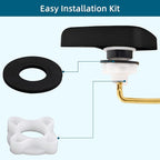 Universal Metal Side Mount Toilet Handle Replacement Kit KitCompatible with Kohler K-GP30324-CP/Glacier Bay Toilet with 1pc Flapper Chain, Toilet Flusher Lever, Matteblack