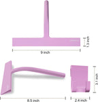 RICHMIRTH Silicone Rubber Blade Shower Squeegee 9" in Width Window & Car Squeegee - Pink