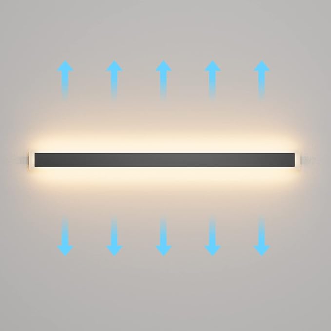 Aipsun Exterior Wall Lights 47.2inch Long Strip Modern Outdoor Wall Sconce, Rectangular Black LED Wall Mount Lighting 3000K for House Porch Corridor(1 Pack)