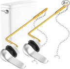 2PCS Toilet Handle Replacement Kit, Side Mount Universal Toilet Bowl Kit, Chrome Toilet Tank Trip Lever with Stainless Steel Rod & Flapper Chains for Most Toilets.