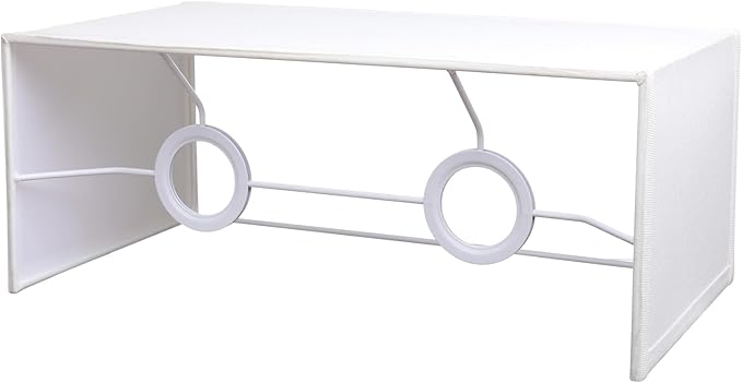 Yosoan 2-Light White Lamp Square Fabric Shades, Double Fabric Lampshade Indoor Wall Mount 2 Bulbs for Wall Sconce Lamp Replacement for Stairwell Bedside Hallway Home Decor(White)