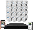 GW Security 5MP 1920P Security Camera System with AI Face/Human/Vehicle Detection, 16CH 4K DVR and 16 x 5MP 2592TVL Microphone Home Coaxial Dome Camera, Smart AI Playback, Email Alert, 4TB Hard Drive