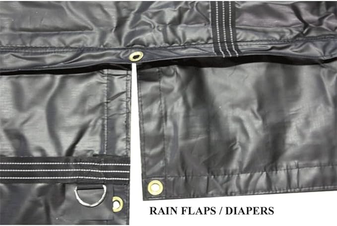 Mytee Products 2 Pack 20' x 27' Flatbed Truck 18 Oz Lumber Tarp with 6 FT Drop - Blue Heavy Duty Vinyl Waterproof Tarp for Trailers to Protect Cargo from Wind, Rain, Snow and Sun