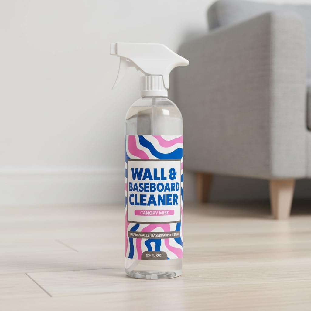 Wall Cleaner Spray - Effective on Painted Walls & Baseboards | Kitchen Cabinet Cleaner | Made in USA | Family & Pet Friendly | Must-Have for Parents & Teachers (24oz.)