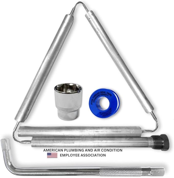 Flexible Water Heater Magnesium Anode Rod 3/4 Inch NPT Thread Hex Plug | Collapsible Anode Rod For Hot Water Heaters Tank | 4 Segmented Rods 44" Long